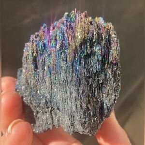 Stunning aura coated carborundum crystal